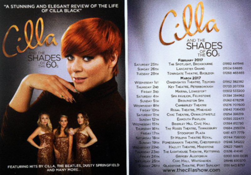 Cilla And The Shades Of The 60s 2017 Tour Flyers