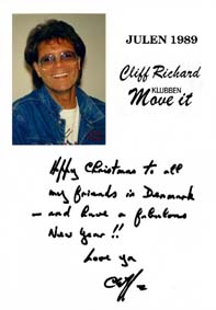 Cliff Richard fan Club Move It Of Denmark: Move It' Card